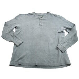 Cabela's Shirt Mens XL Green Thermal Henley Long Sleeve Cotton Knit Top